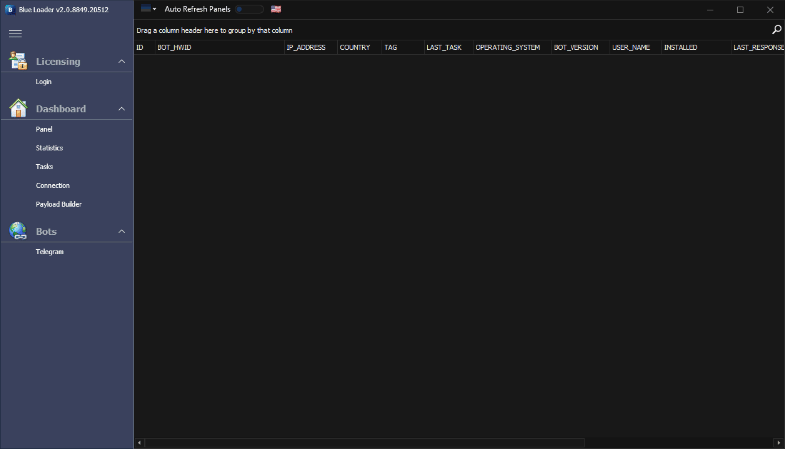 BlueLoader Interface