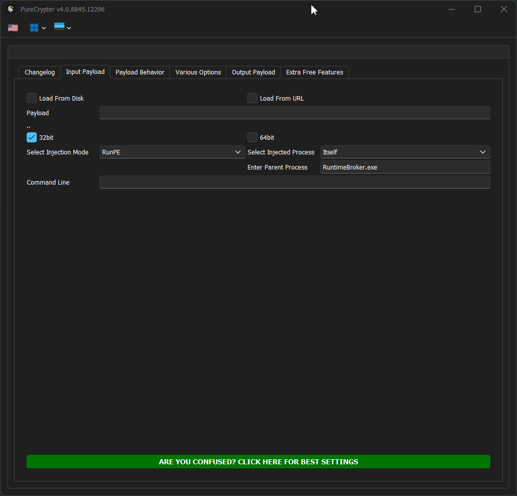 PureCrypter Interface